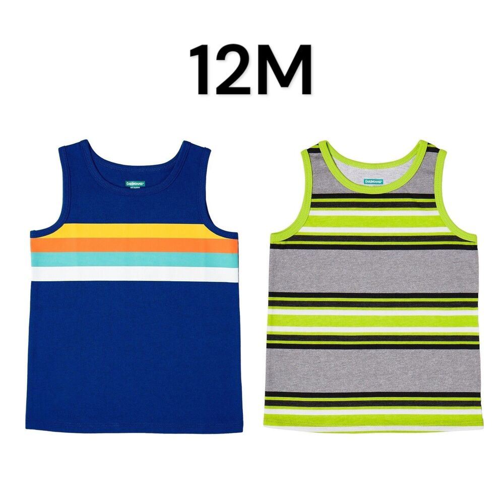 Garanimals Striped Color Block Tank Top Sleeveless Shirt Toddler Boys Size12M